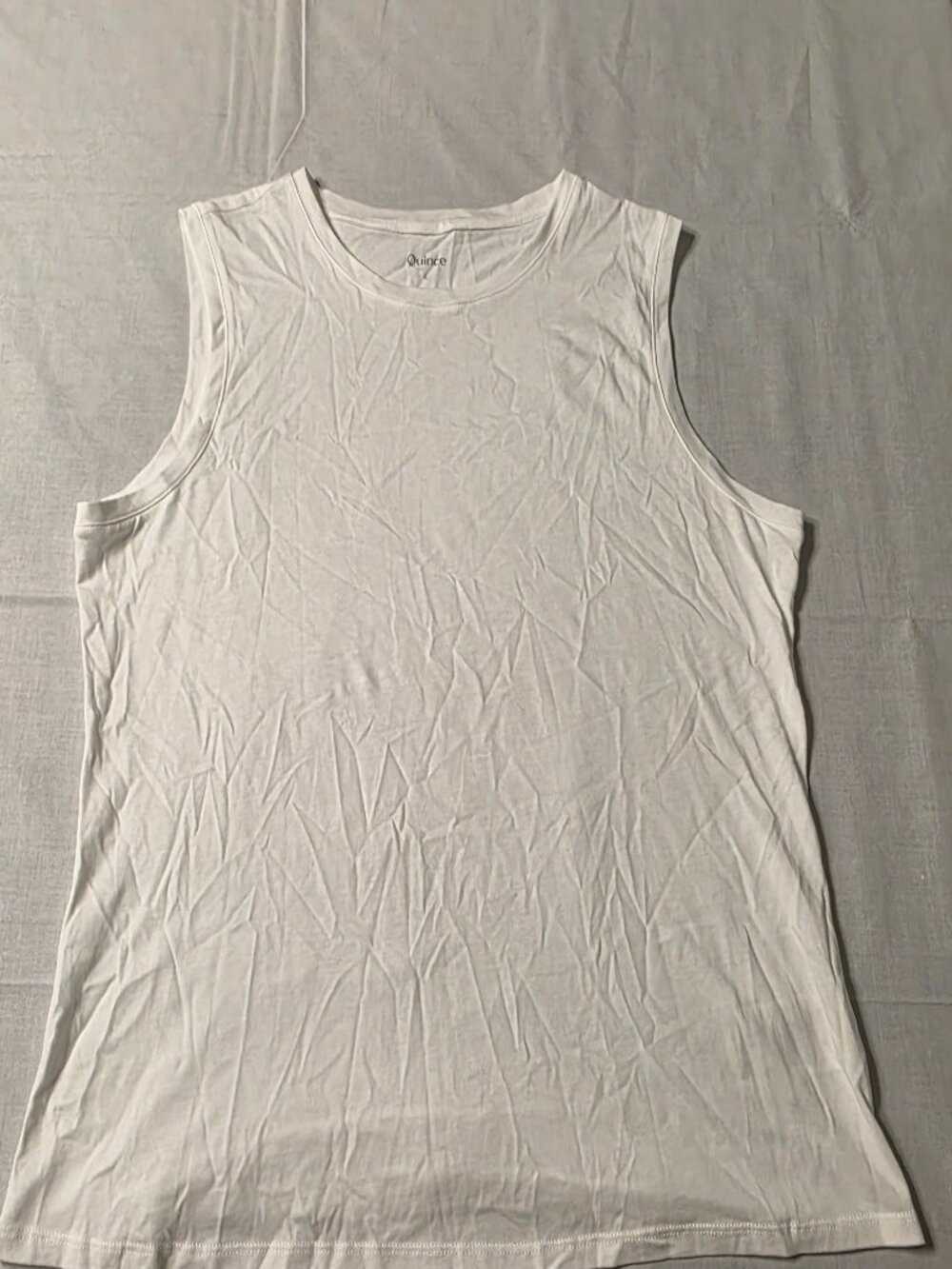 Quince Cotton Model Muscle Tank Large Athleisure Workout Layering Simple Lux